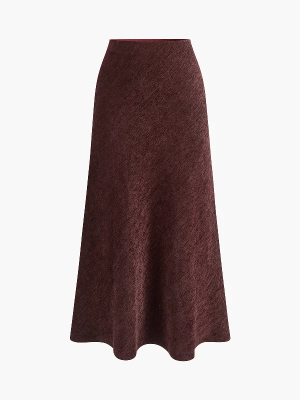 Boho Style Casual Dresses with Fringe Details​ Minimalist Corduroy Draped Skirt