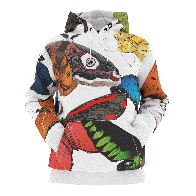 Women's hoodie with a kangaroo pocket and a pom - pom drawstring for added charm Women's hoodie with a kangaroo pocket and a pom - pom drawstring for added charm Butterflies Hoodie