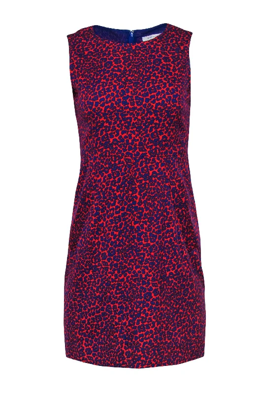 Sleeveless Women Dress in Bright Colors for Summer Parties Sleeveless Women Dress in Bright Colors for Summer Parties Diane von Furstenberg - Red & Blue Leopard Print Silk Fit & Flare Dress Sz 2