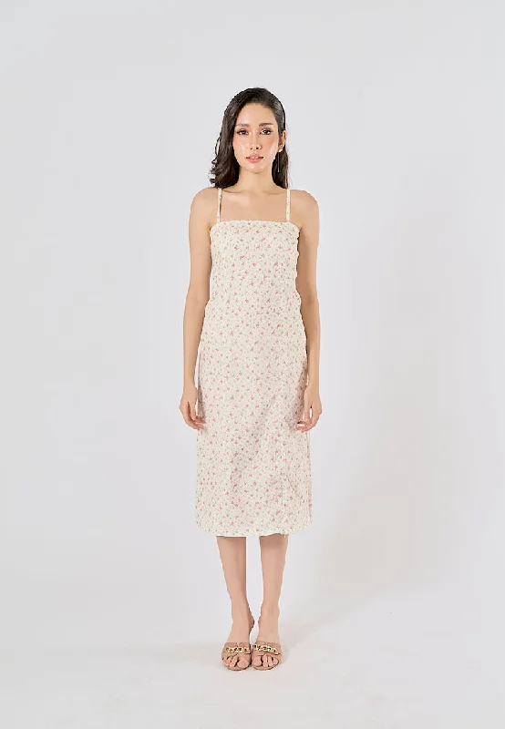 Mermaid - Style Women Dress with a Fitted Silhouette for Special Occasions Mermaid - Style Women Dress with a Fitted Silhouette for Special Occasions Fava White Swiss Dot Square Neck Thin Strap Midi Dress