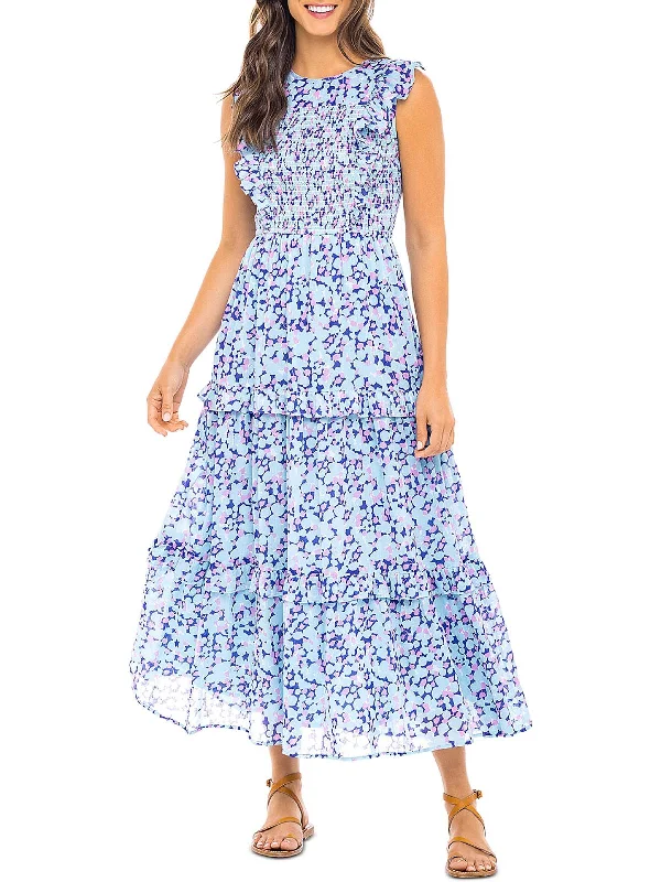 Ruffled Women Dress with Multiple Layers for a Playful and Girly Style Ruffled Women Dress with Multiple Layers for a Playful and Girly Style Iris Womens Cotton Long Midi Dress