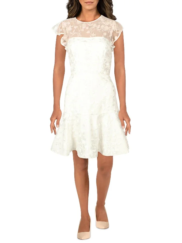 Halter Neck Women Dress to Show Off the Shoulders and Neckline Halter Neck Women Dress to Show Off the Shoulders and Neckline Womens Embroidered Midi Fit & Flare Dress