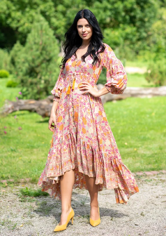 Francesca Gold Orange Dress