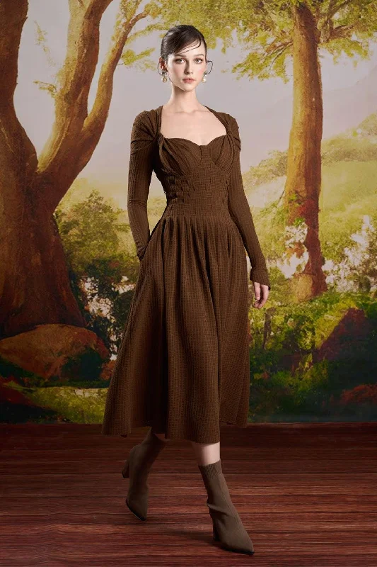 Harry A-line Long Sleeved Cotton Midi Dress