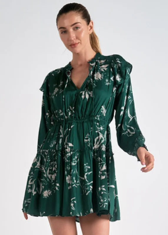 Elan Alexia L/S Dress- Jade Toulouse Print