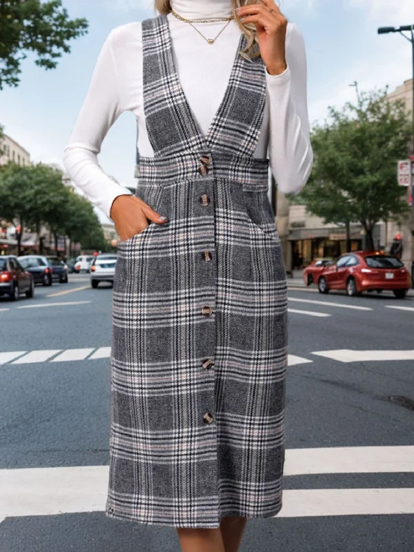 Chic plaid dress with pockets