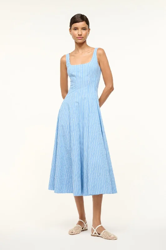 WELLS DRESS | AZURE PINSTRIPE